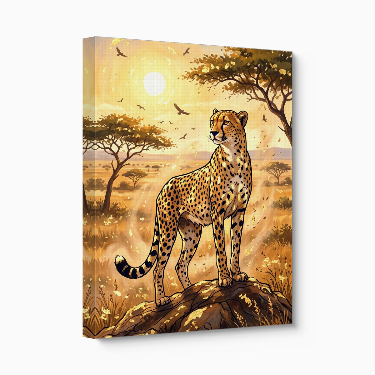 Cheetah Golden Sunrise — cheetah golden sunrise angled flush print