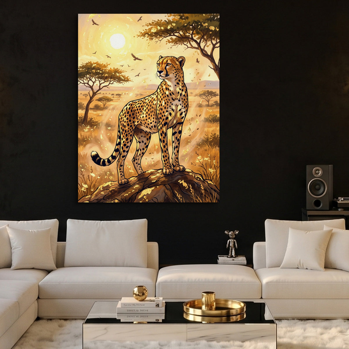Cheetah Golden Sunrise — cheetah golden sunrise sq hype beast 1port flush print