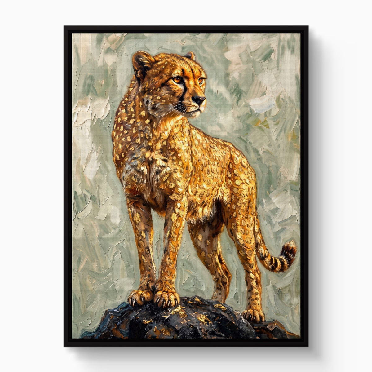Cheetah On Watch — cheetah on watch white studio framed black