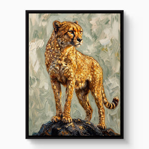 Cheetah On Watch — cheetah on watch white studio framed black