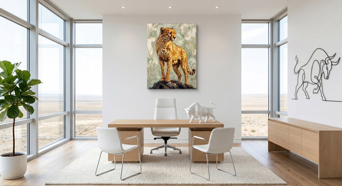Cheetah On Watch — cheetah on watch office space with furniture 1port flush print