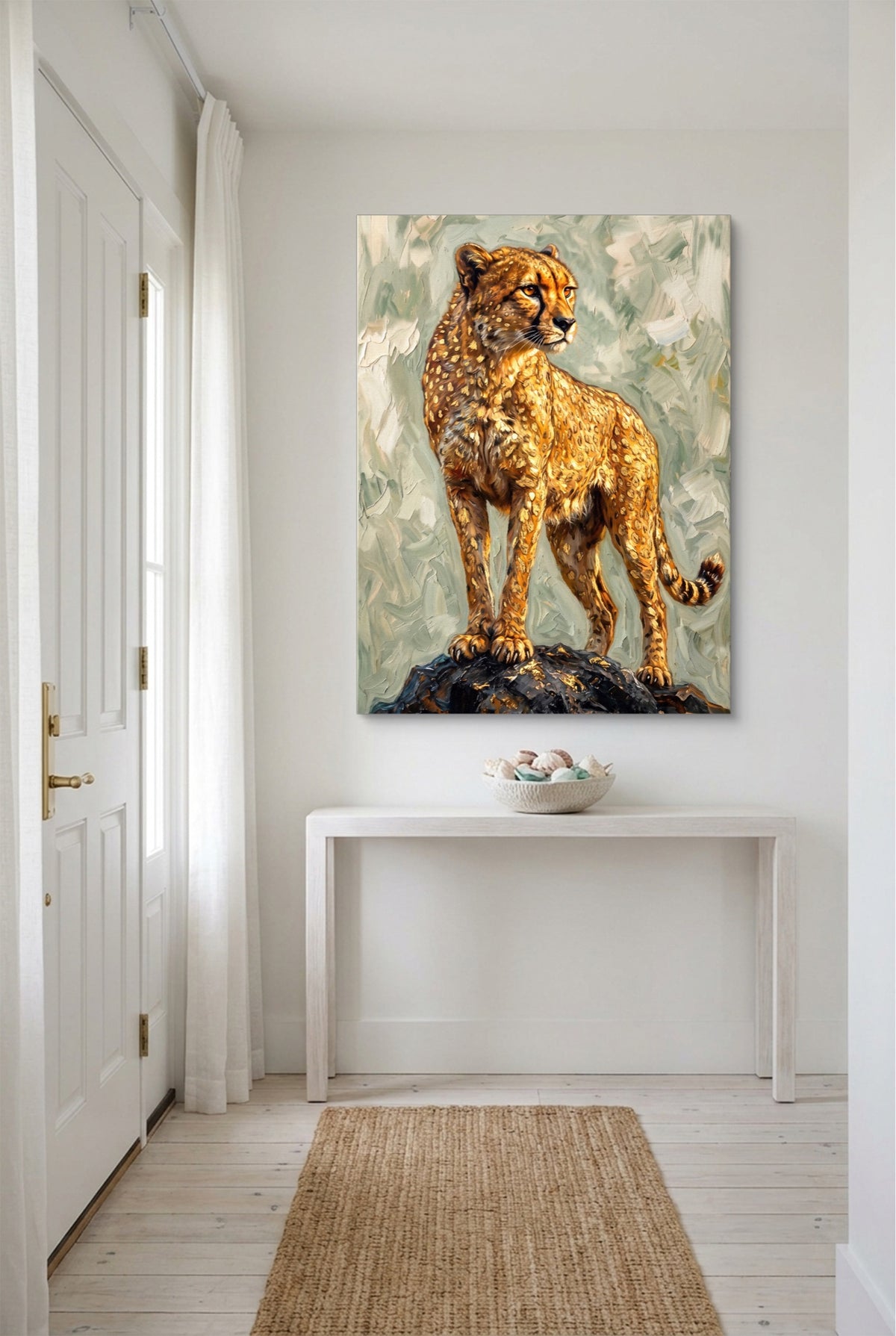 Cheetah On Watch — cheetah on watch p small room with table 1port flush print