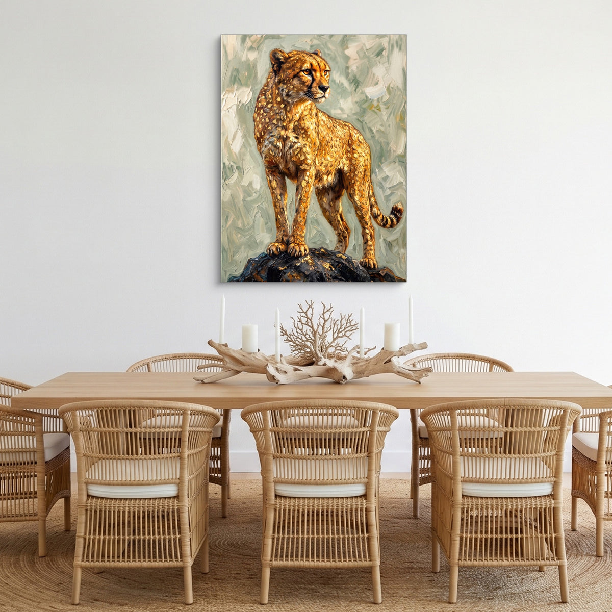 Cheetah On Watch — cheetah on watch sq cozy dining room 1port flush print