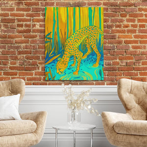 Cheetah Waterhole - Luxury Wall Art