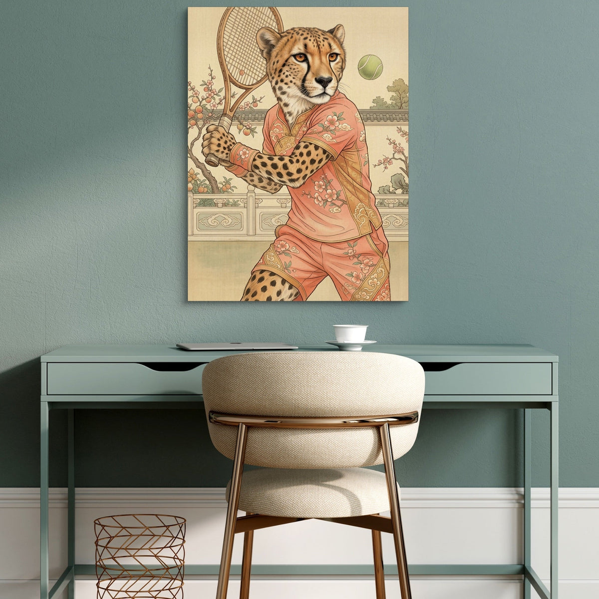 Cheetah's Court Serve - Luxury Wall Art