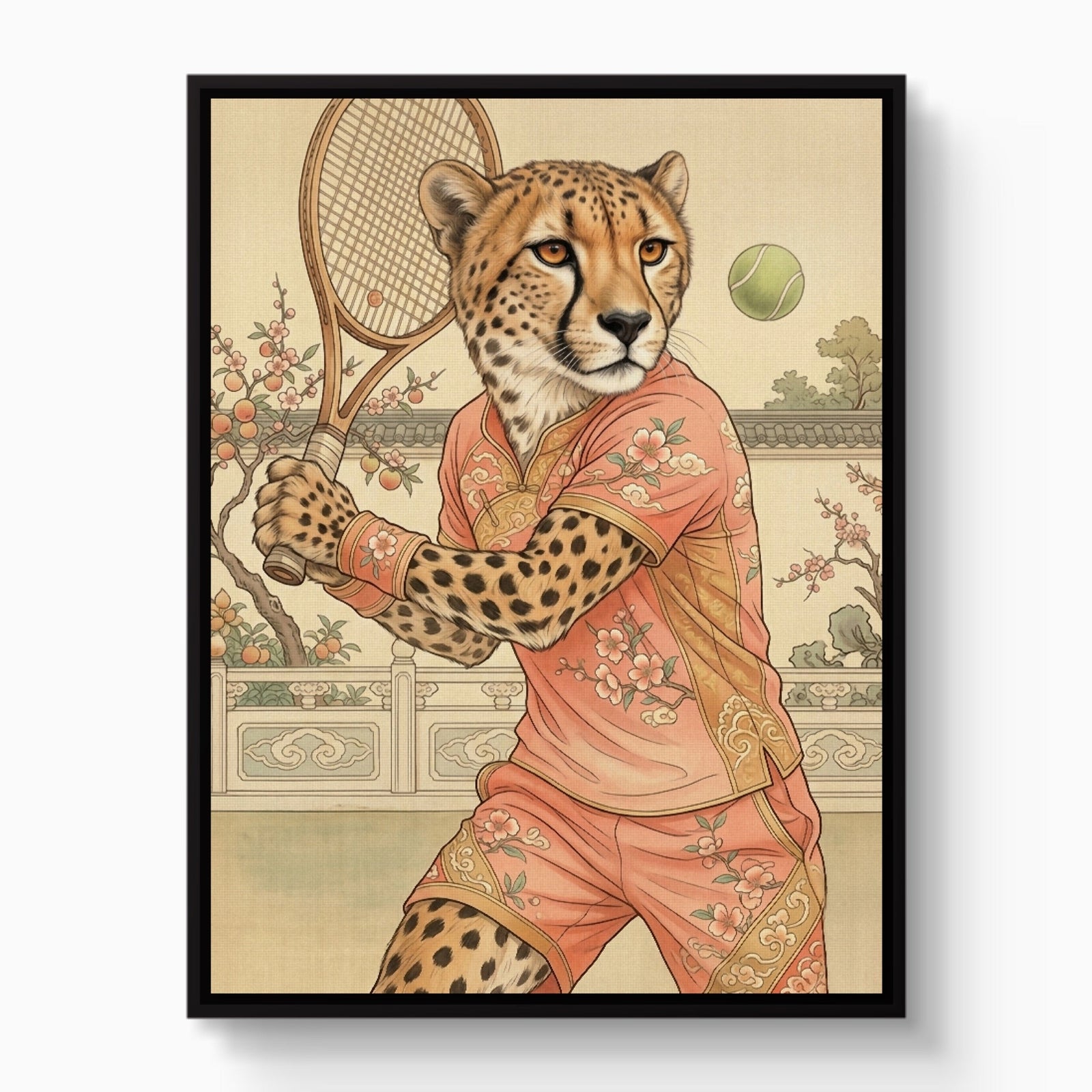 Cheetah's Court Serve - Luxury Wall Art