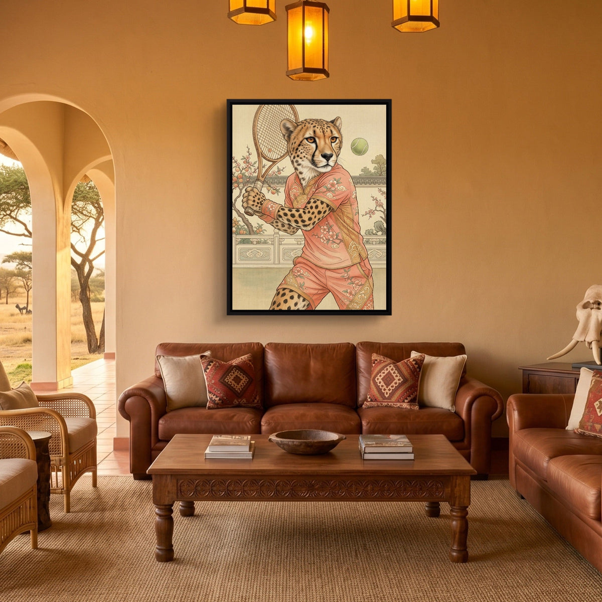 Cheetah's Court Serve - Luxury Wall Art