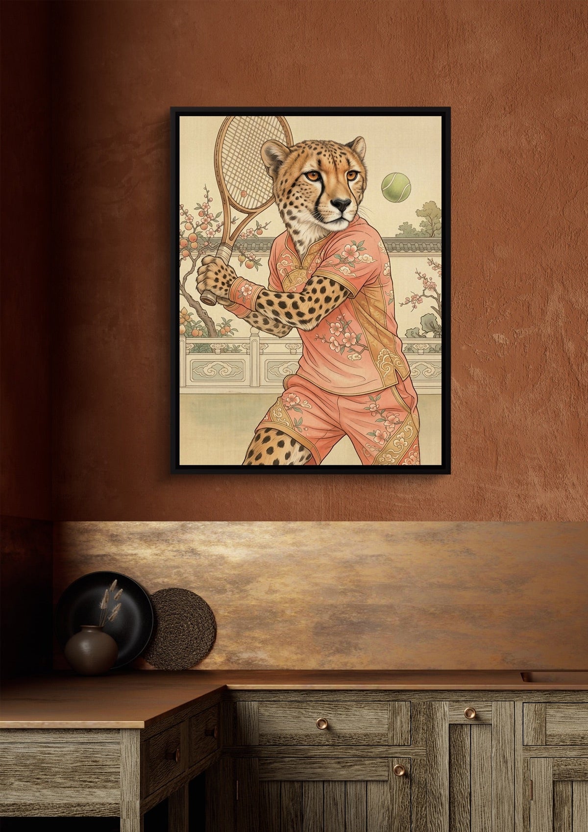 Cheetah's Court Serve - Luxury Wall Art