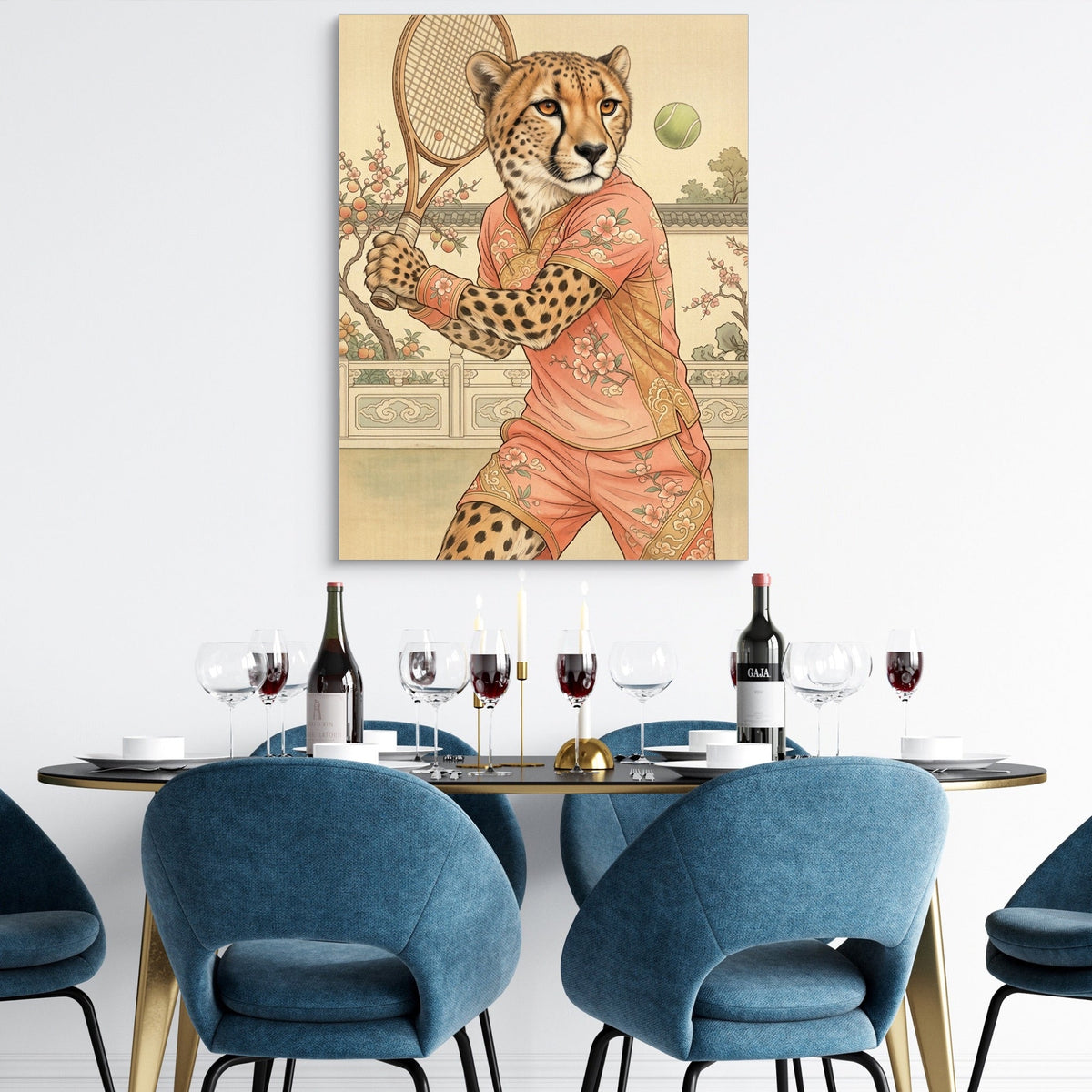 Cheetah's Court Serve - Luxury Wall Art