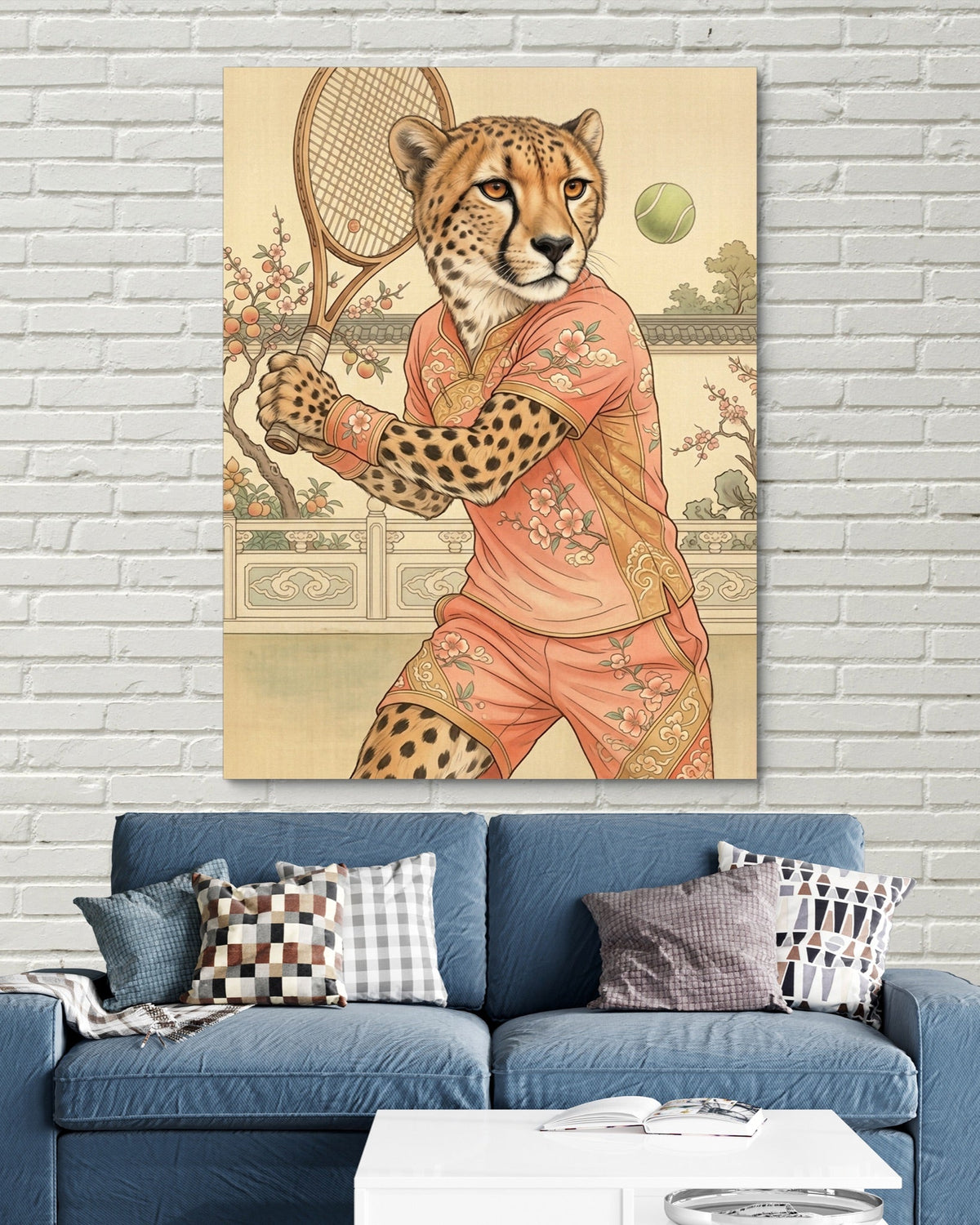 Cheetah's Court Serve - Luxury Wall Art