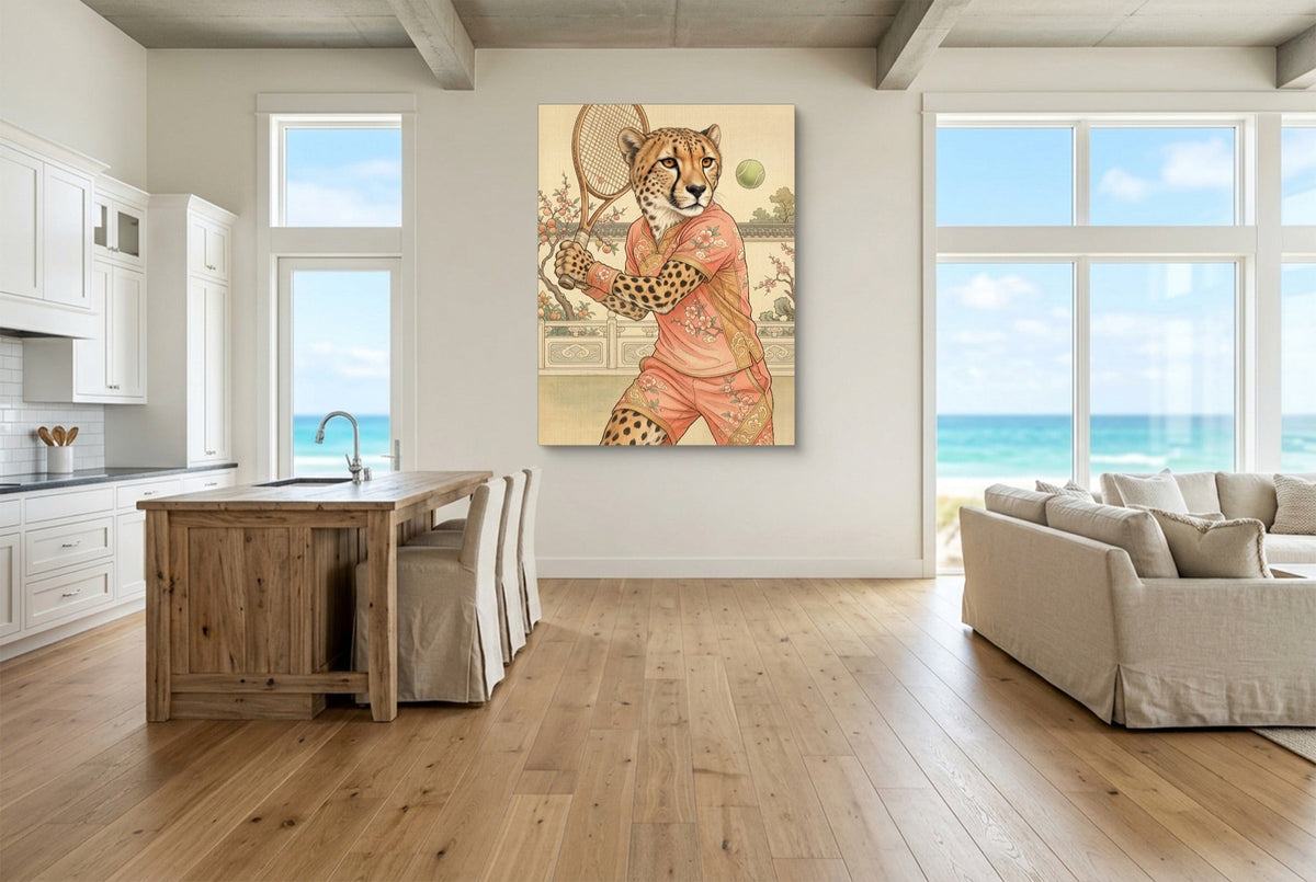 Cheetah's Court Serve - Luxury Wall Art