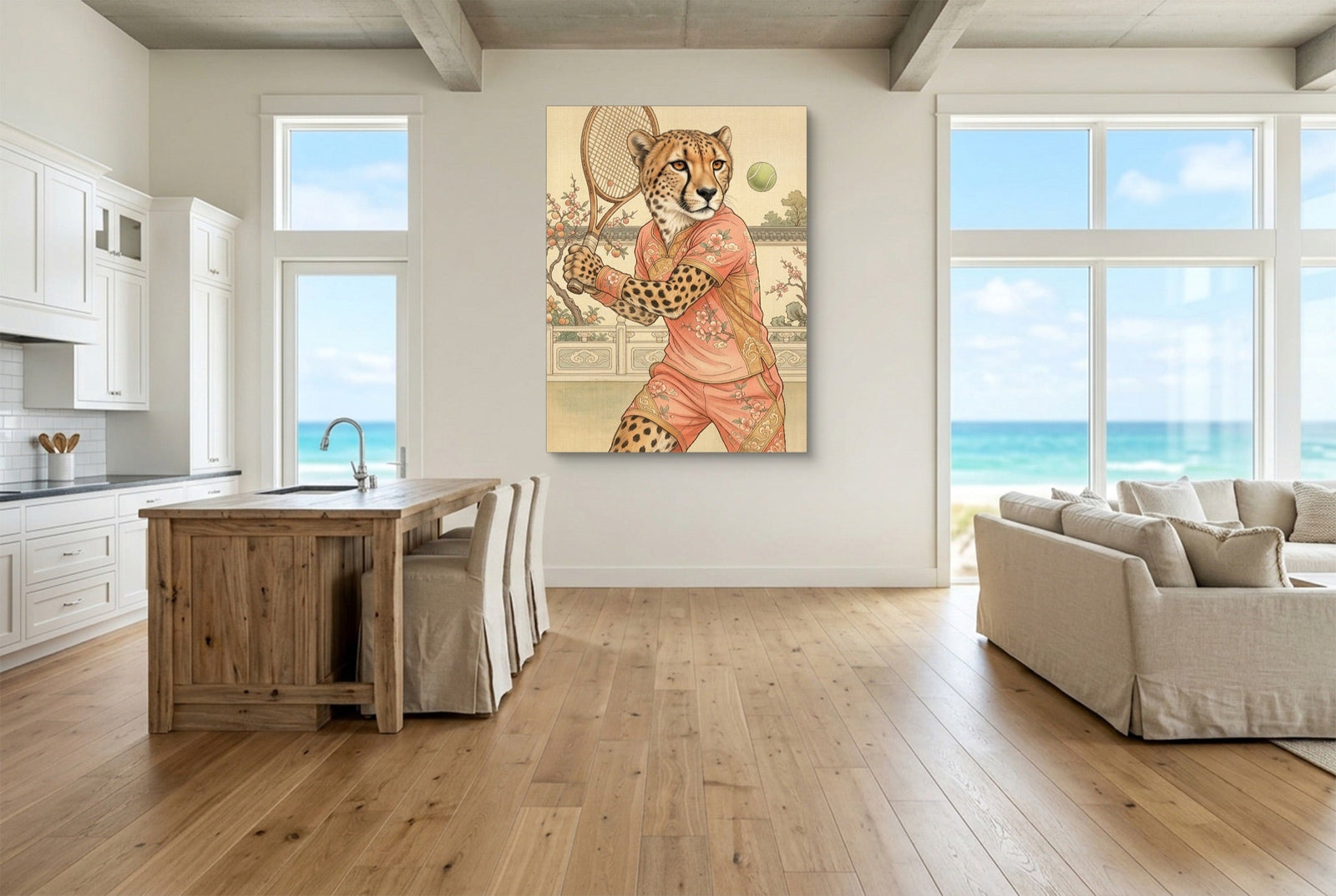 Cheetah's Court Serve - Luxury Wall Art