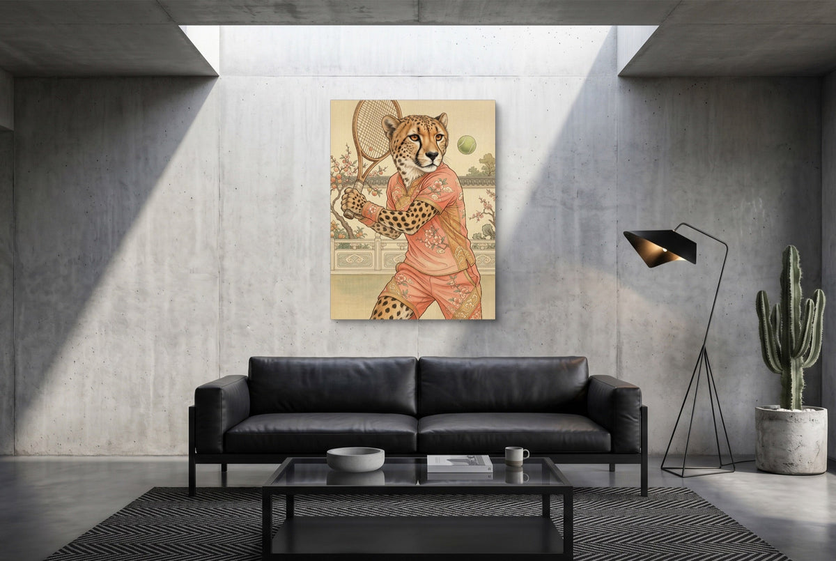 Cheetah's Court Serve - Luxury Wall Art