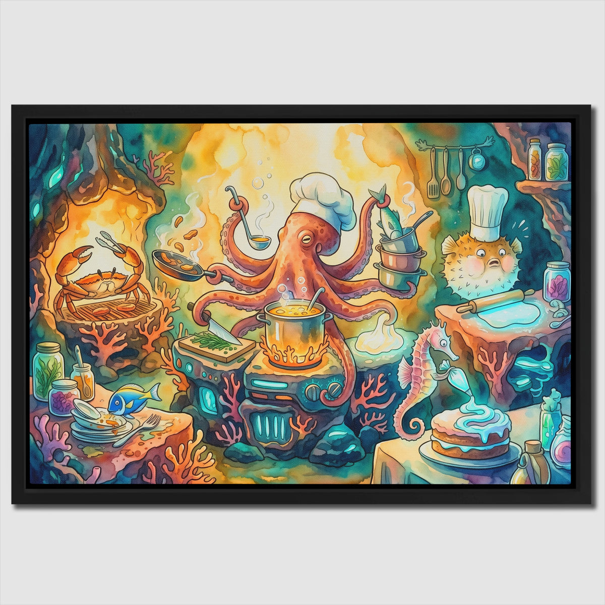 Chef Octopus Cooking — Chef Octopus Cooking Close Up Landscape 77