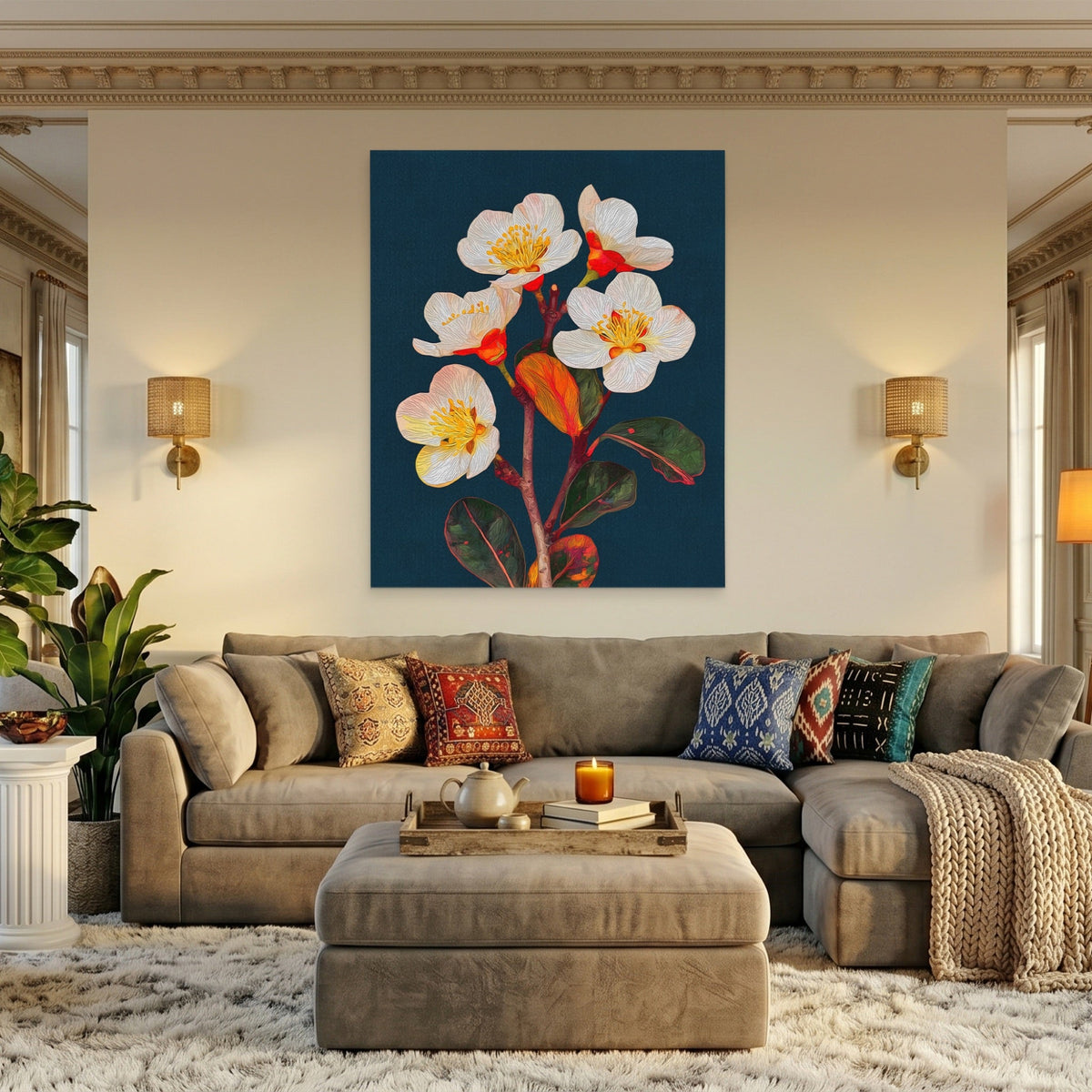 Cherry Blossom Botanical - Luxury Wall Art