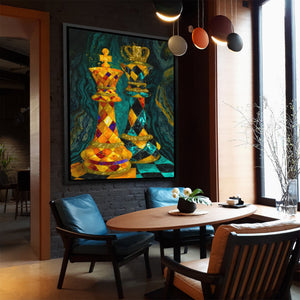 Chess Jeweled Crowns - Luxury Wall Art