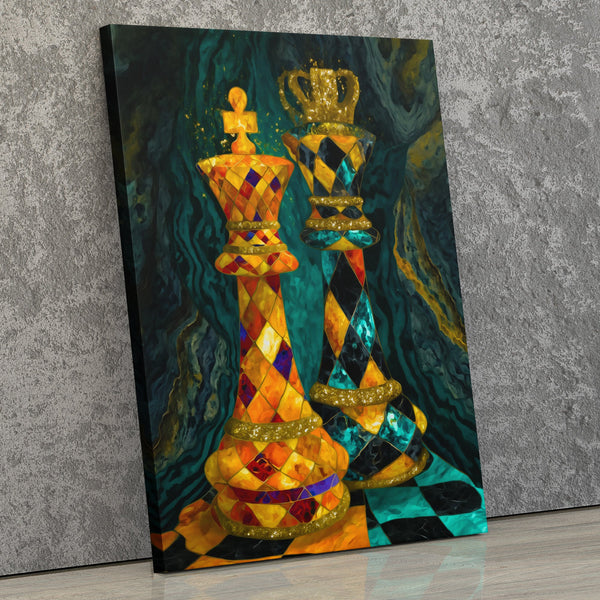 Chess Jeweled Crowns in a room