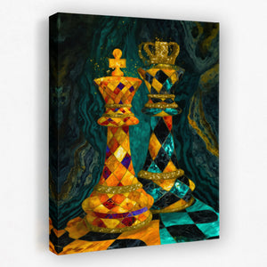 Chess Jeweled Crowns - Luxury Wall Art
