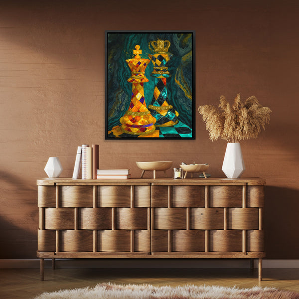 Chess Jeweled Crowns in a room