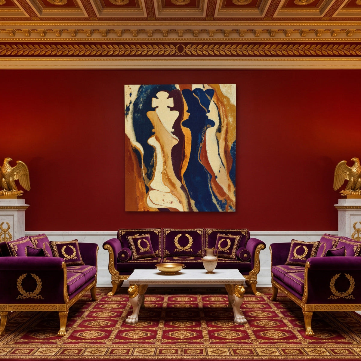 Chess Kings Silhouette - Luxury Wall Art