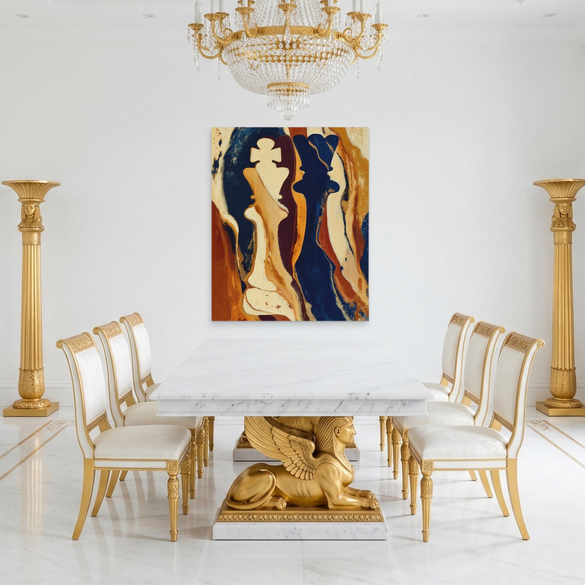 Chess Kings Silhouette - Luxury Wall Art