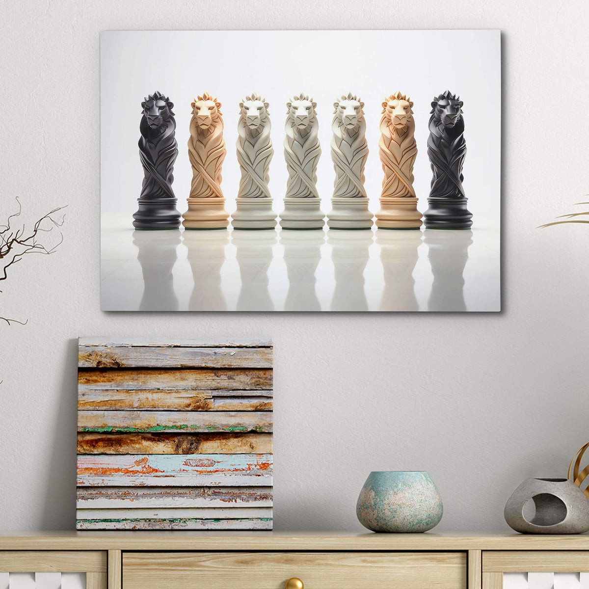 Chess Lions - Luxury Wall Art