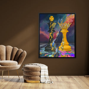 Chess Queen's Golden Dominion - Luxury Wall Art