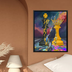 Chess Queen's Golden Dominion - Luxury Wall Art