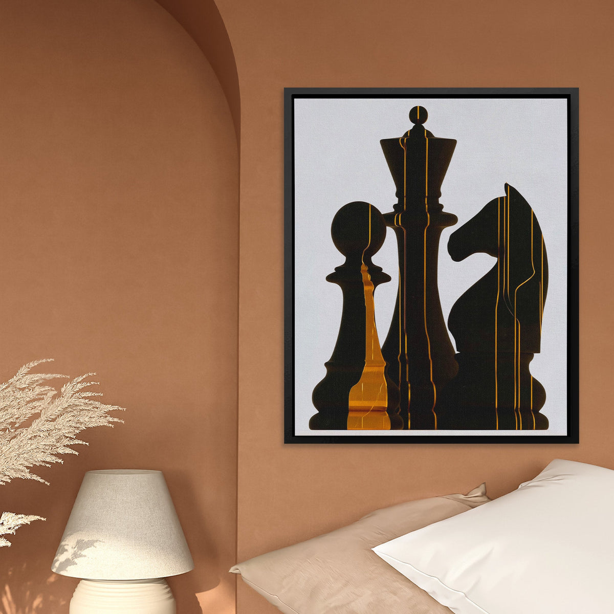Chess Strategic Shadows - Luxury Wall Art