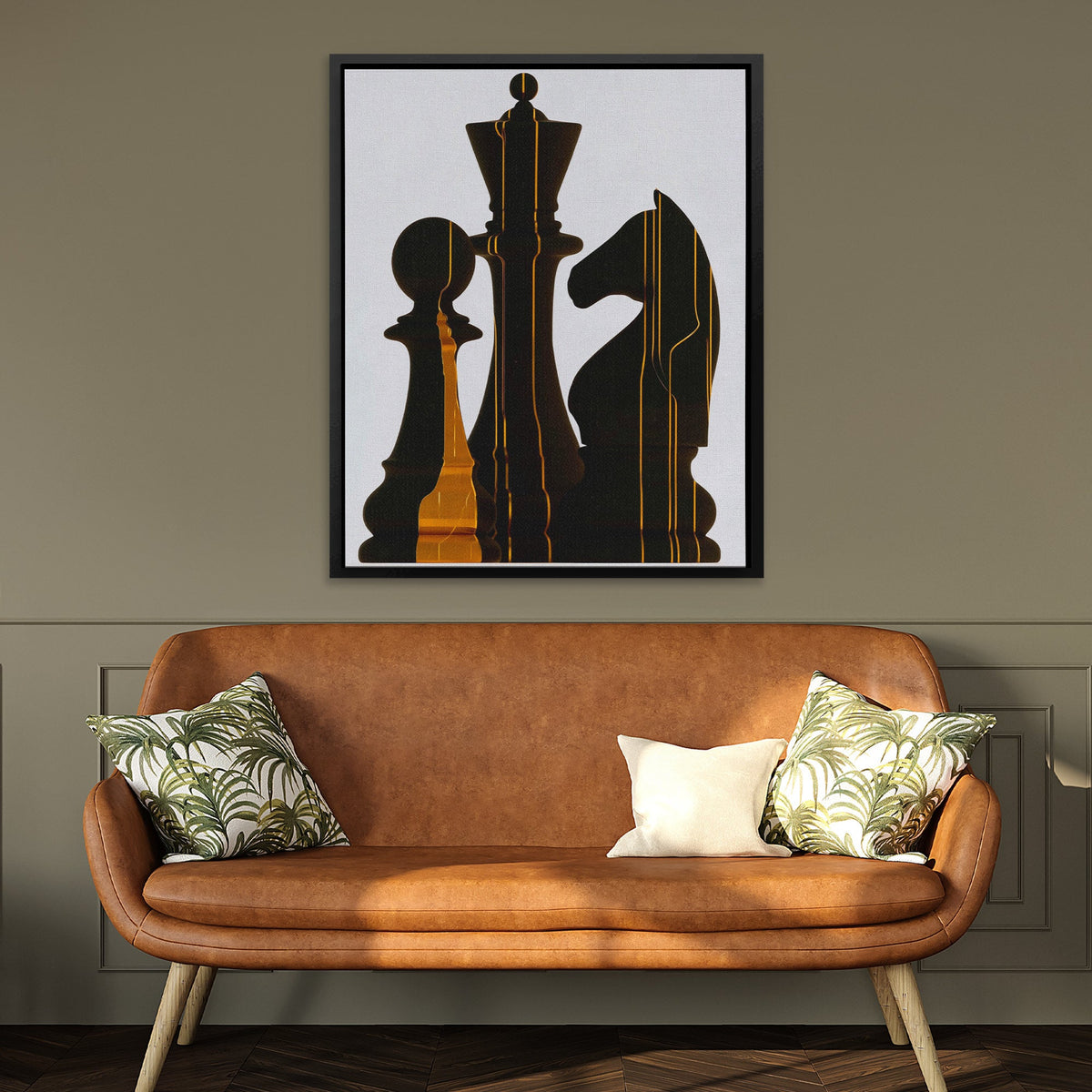 Chess Strategic Shadows - Luxury Wall Art