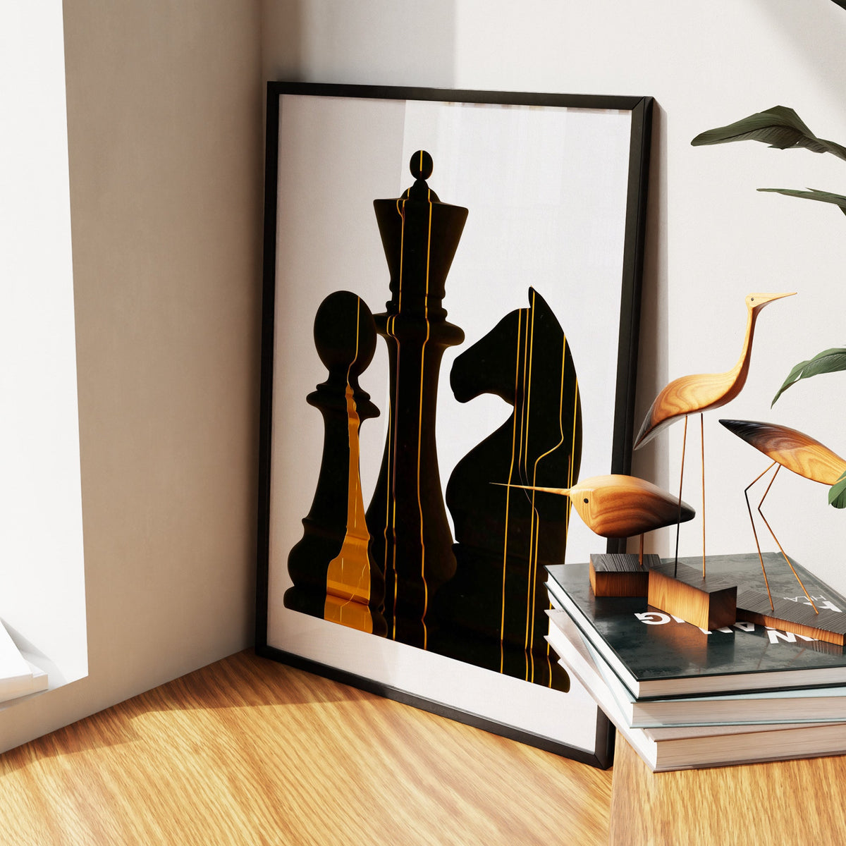 Chess Strategic Shadows - Luxury Wall Art