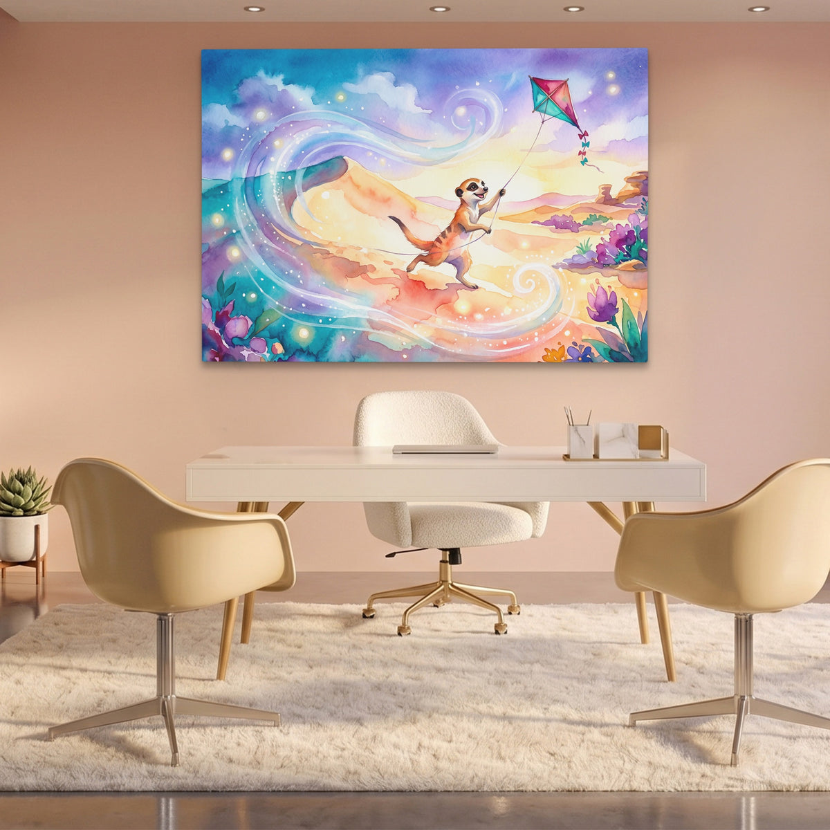 Child Kite Ascension — Child Kite Ascension Pink Office Land 144