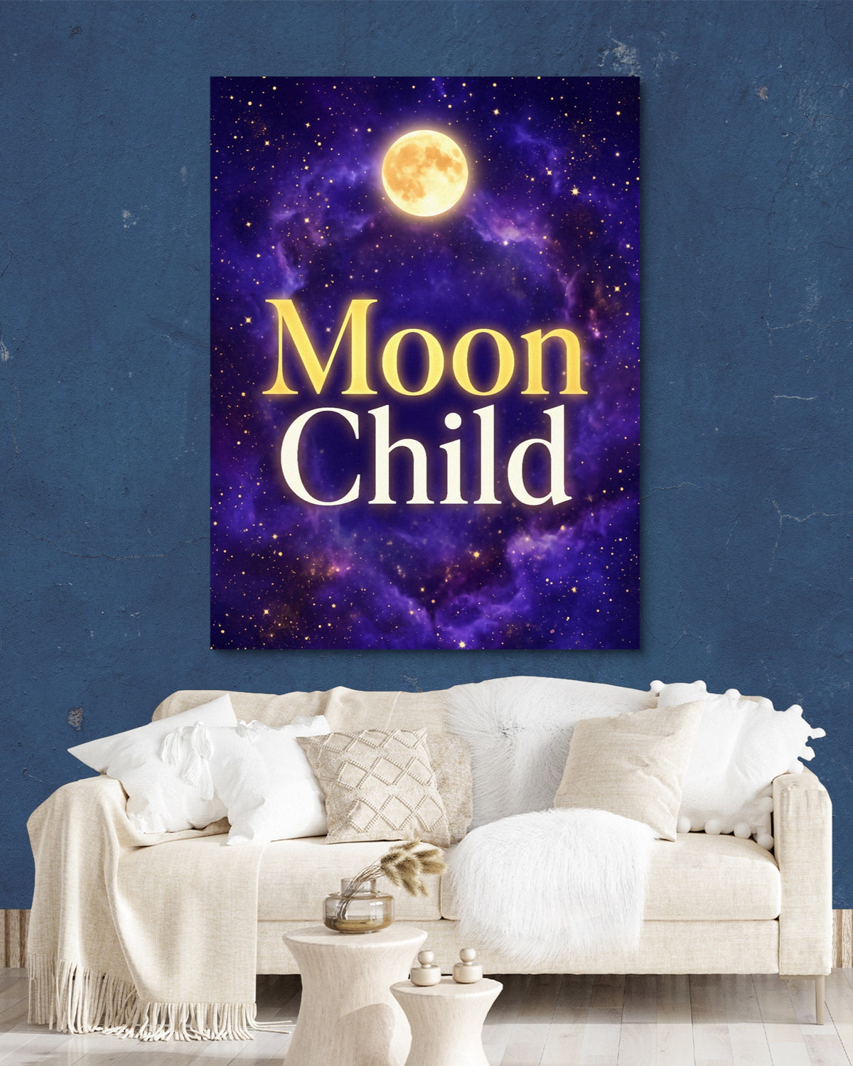 Child of the Cosmos — child of the cosmos psd navy wall white lux couch 1port flush print