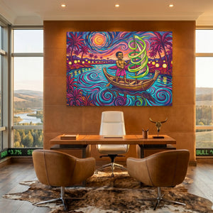 Child Starry Voyage canvas wall art, room view