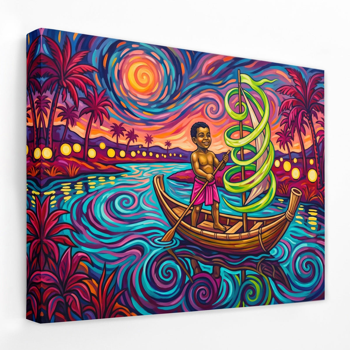 Child Starry Voyage canvas wall art, room view