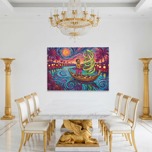 Child Starry Voyage canvas wall art, room view
