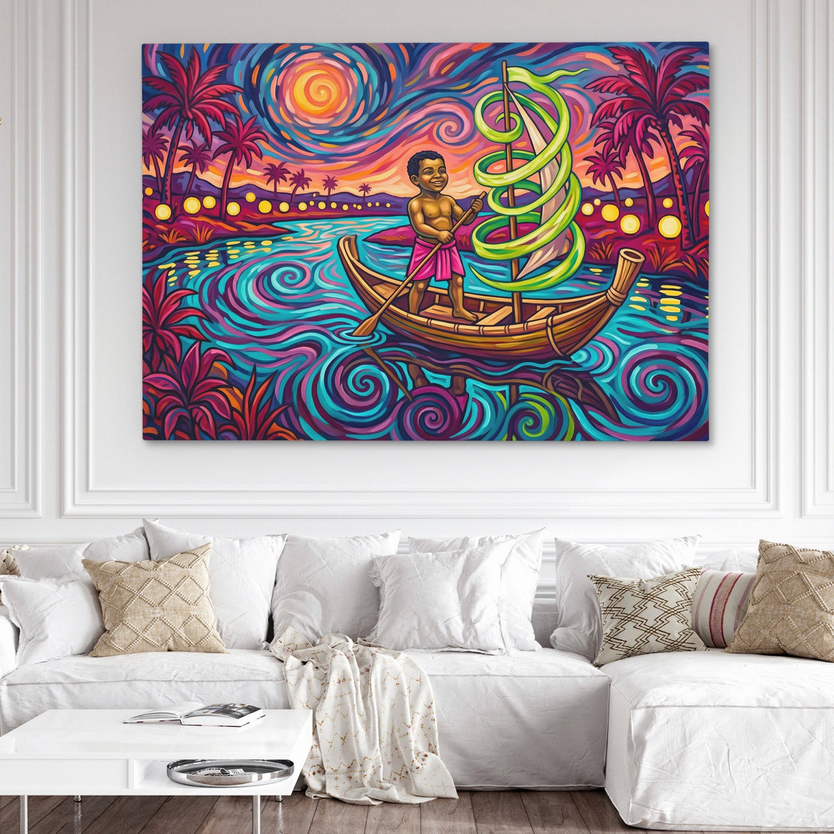 Child Starry Voyage canvas wall art, room view