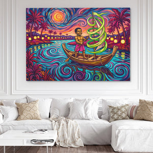 Child Starry Voyage canvas wall art, room view