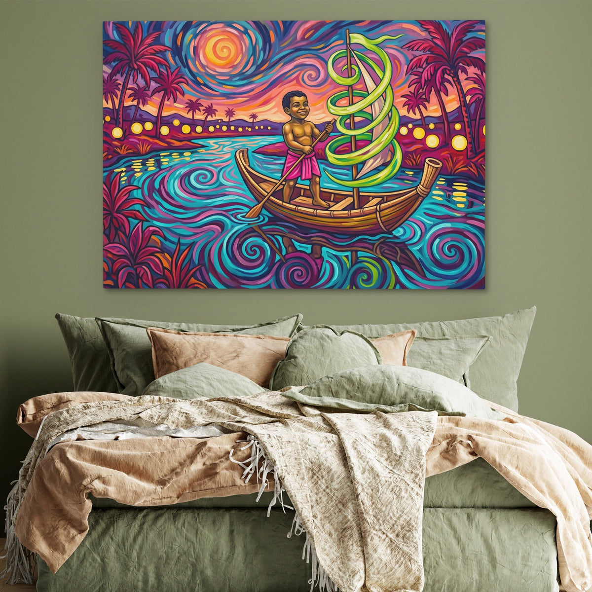 Child Starry Voyage canvas wall art, room view