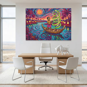 Child Starry Voyage canvas wall art, room view