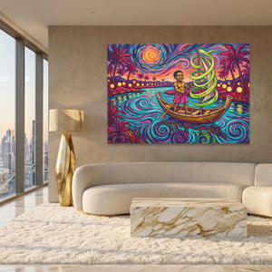 Child Starry Voyage canvas wall art, room view