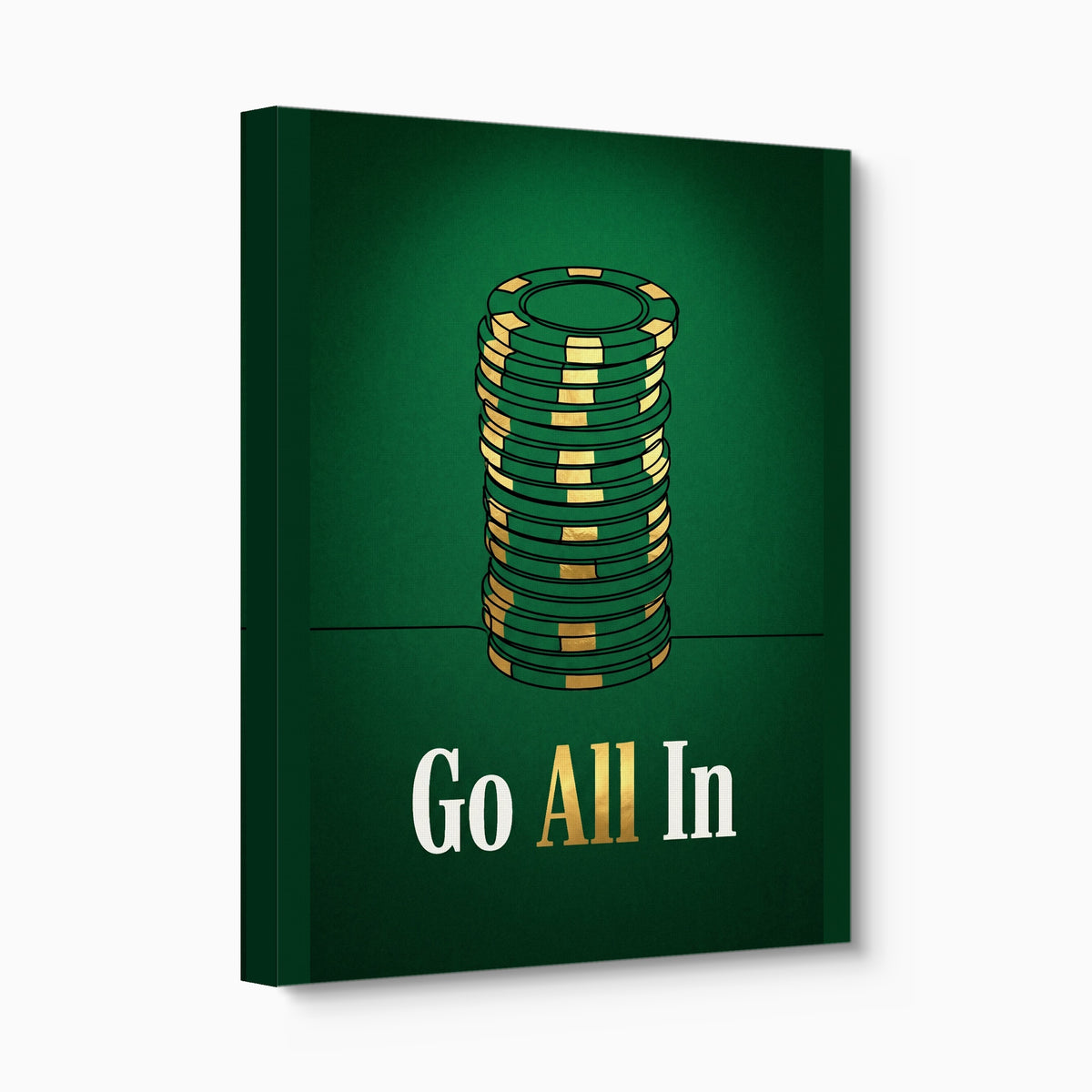 Chips Go All-In — chips go all in angled flush print