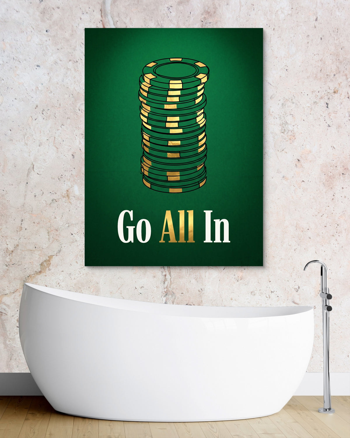 Chips Go All-In - Luxury Wall Art