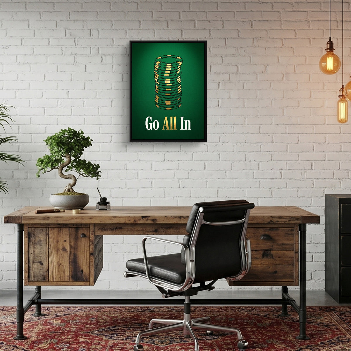 Chips Go All-In - Luxury Wall Art