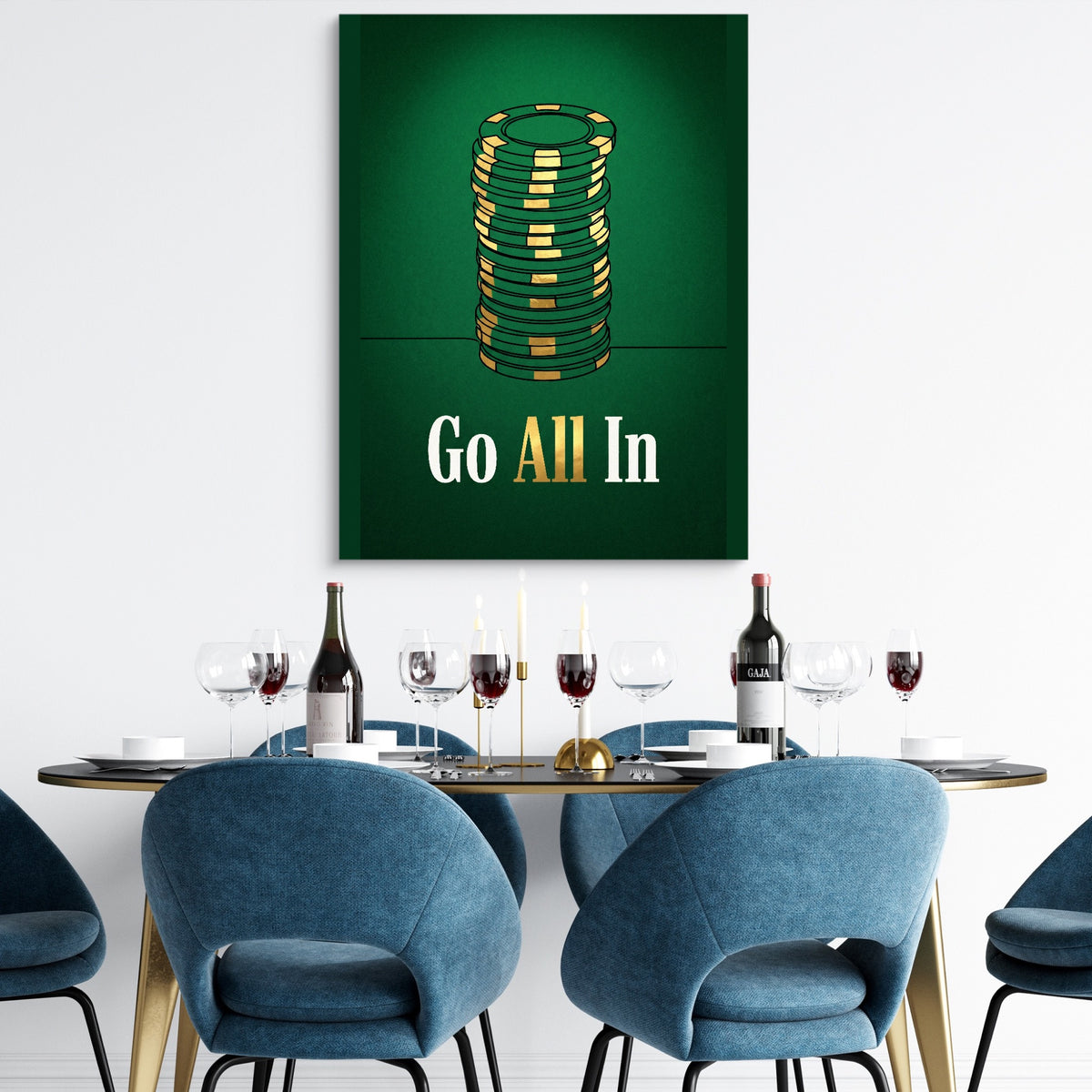 Chips Go All-In — chips go all in sq dining room tables 1port flush print