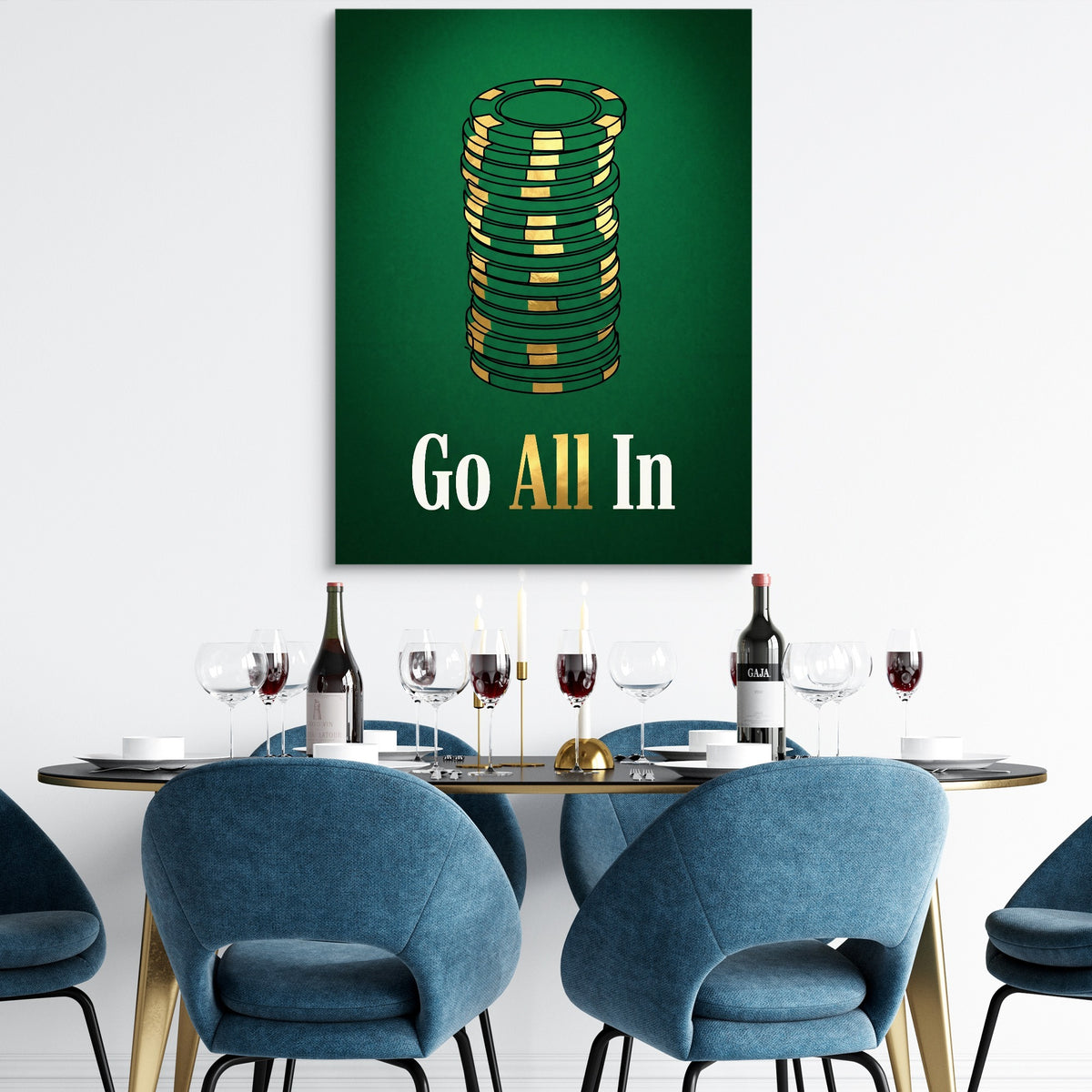 Chips Go All-In - Luxury Wall Art