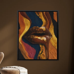 Chocolate Drip Lips - Luxury Wall Art