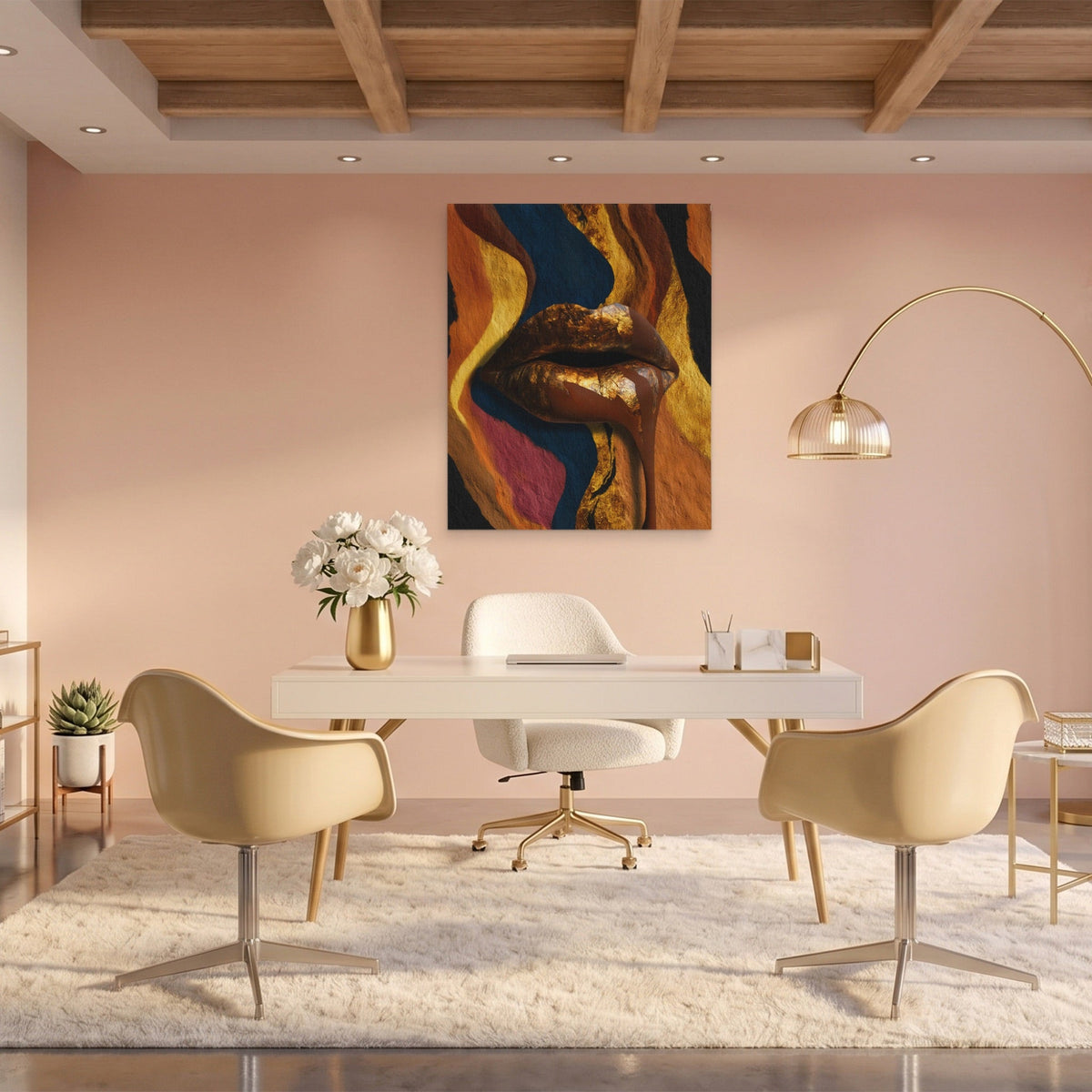 Chocolate Drip Lips - Luxury Wall Art