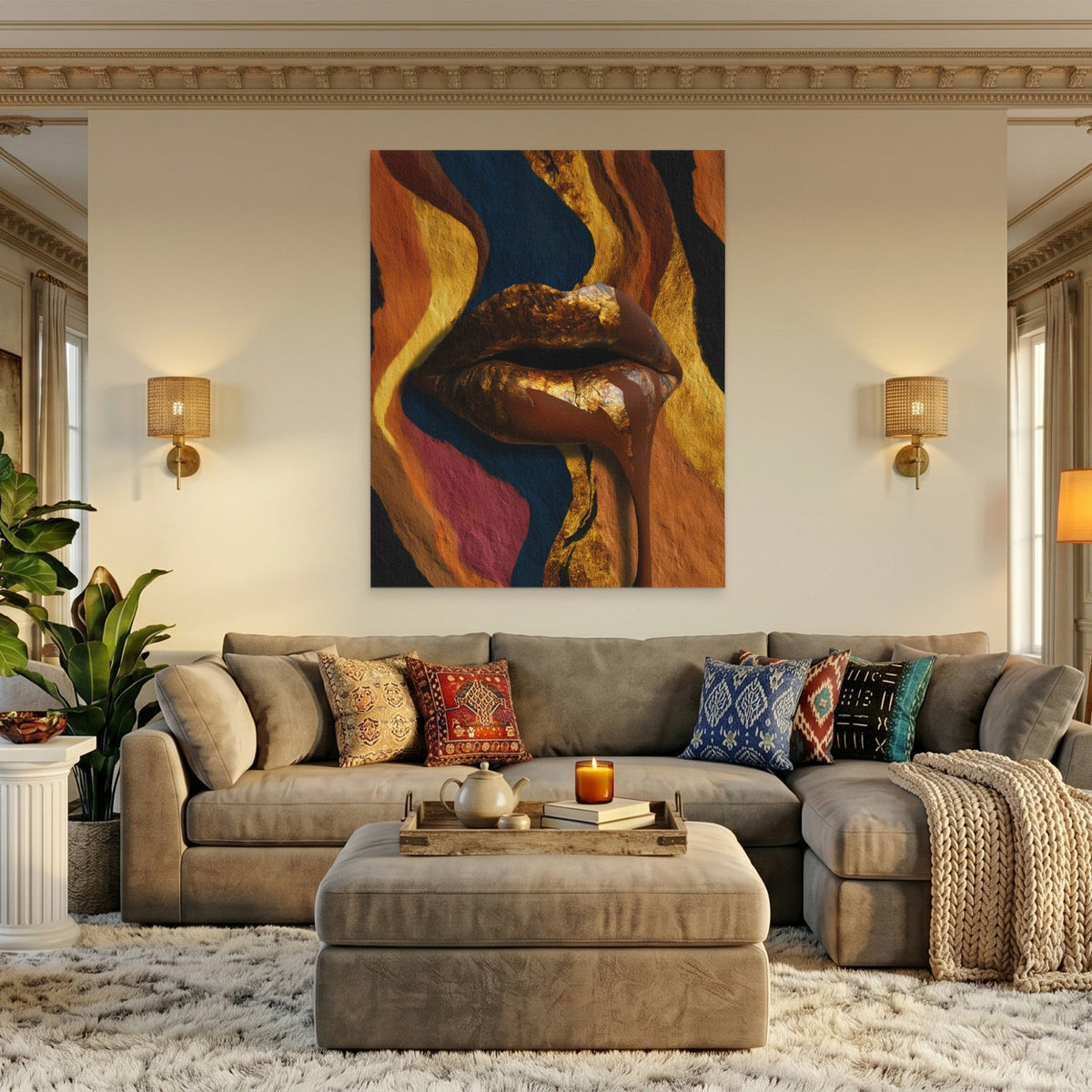 Chocolate Drip Lips - Luxury Wall Art