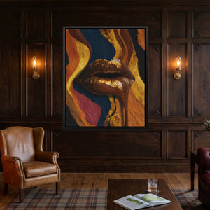 Chocolate Drip Lips - Luxury Wall Art